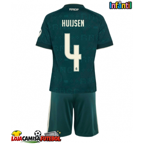 Camisa de Futebol Real Madrid Dean Huijsen #4 Equipamento Secundário Infantil 2026-27 Manga Curta (+ Calças curtas)
